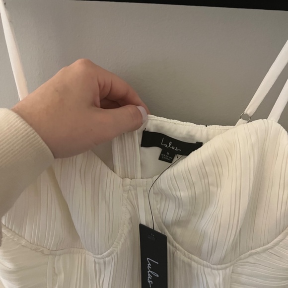 Lulus Tiered Bustier Midi Dress - Picture 3 of 4